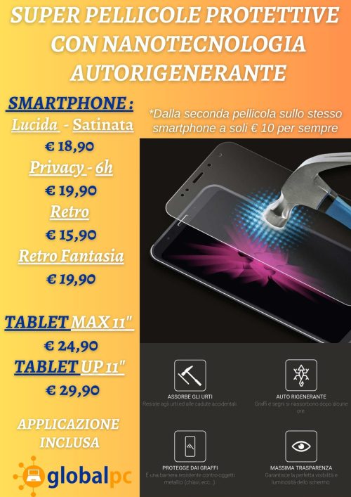 SMARTPHONE Pellicola Protettiva Fronte Lucida - Satinata - Privacy € 18,90 Pellicola Protettiva FronteRetro € 29,90 (2)